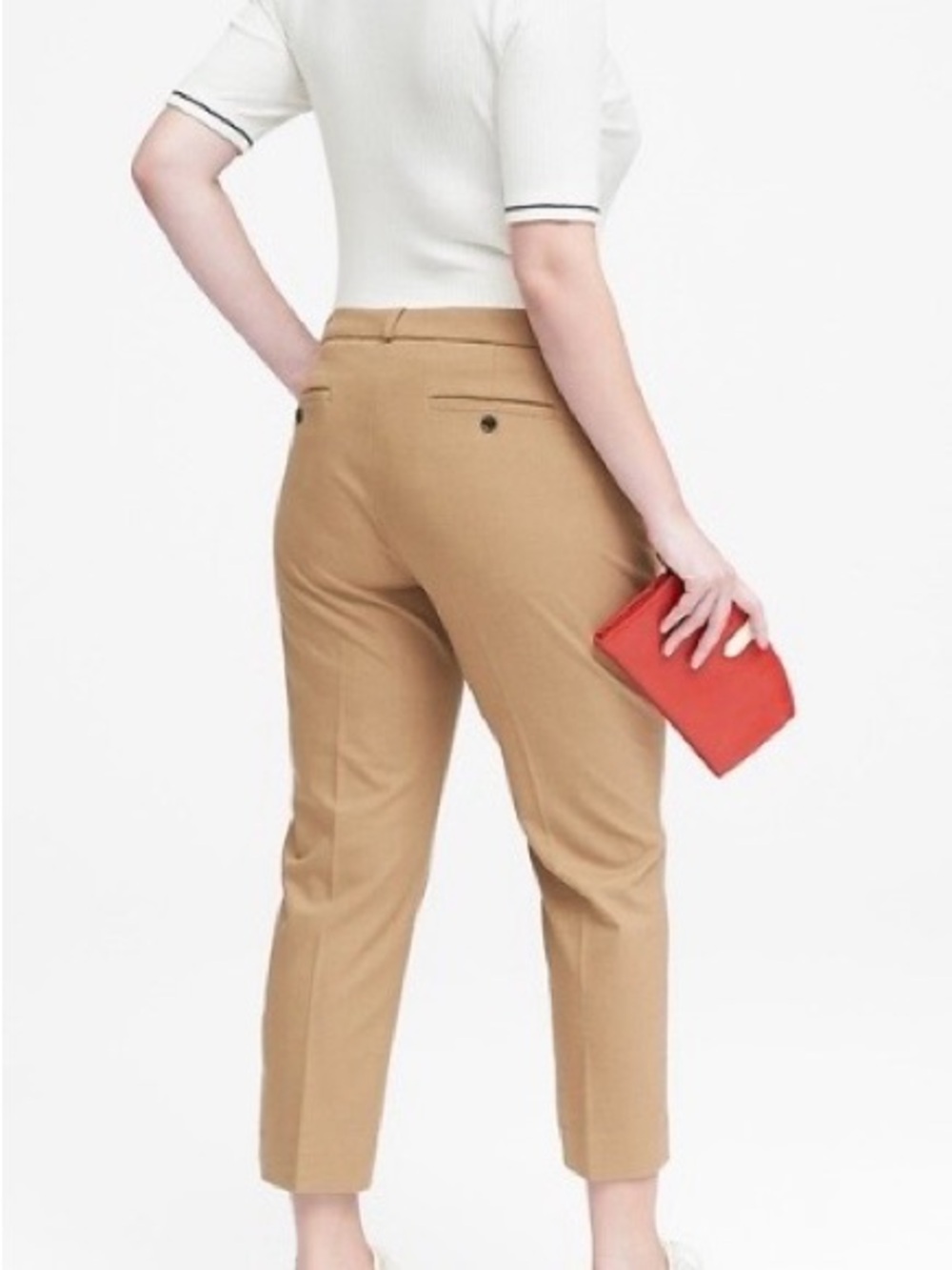 Banana Republic Camel Cropped Tailored Avery pants 6 PETITE GUC